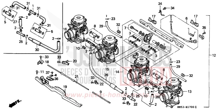 VERGASER (KOMPL.) von CB1300 Super Bold'or ABS NH233D (NH233D) von 1987